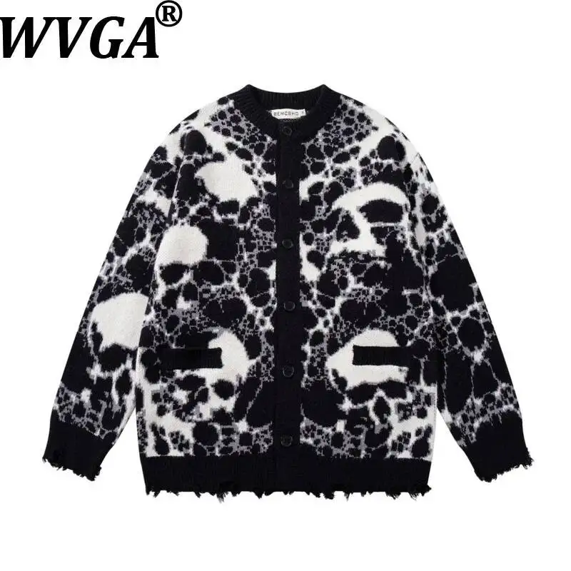 

WVGA осень-зима новый мужской прилив хип-хоп модный свитер с длинными рукавами с принтом нишевый шикарный повседневный уличный вязаный топ Ins W12245