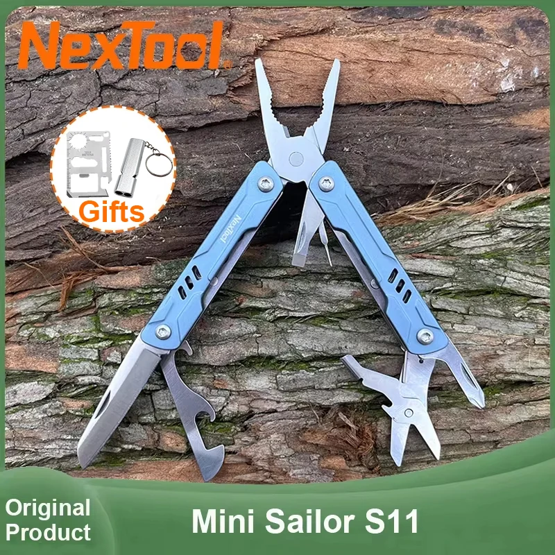 NexTool Mini Sailor S11 Multi Tool Pliers 12 In 1 Outdoor Folding Multitool Wire Cutters Scissors Card Pin EDC Keychain Tools
