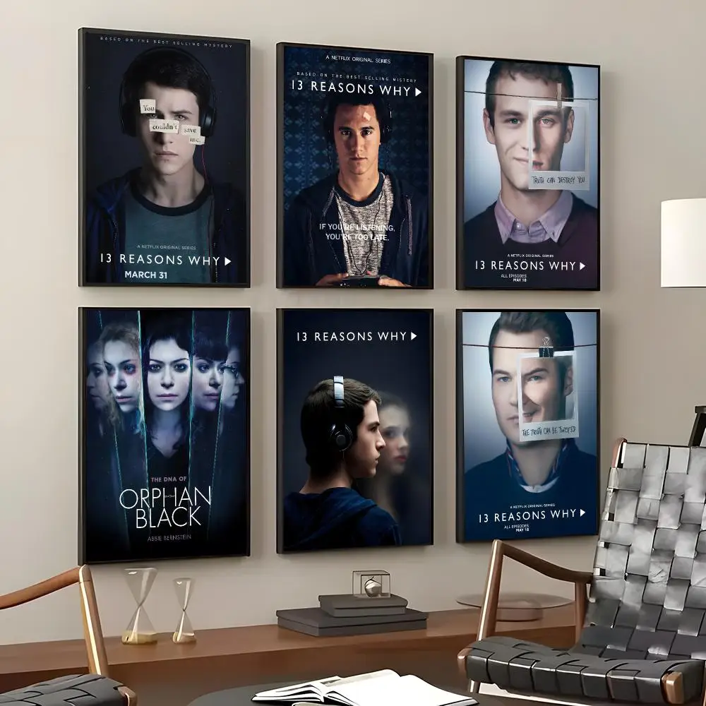 TV Series 13 Reasons Why Poster Self-Adhesive Waterproof Wall Stickers Coffee Bar Home Wall Decor