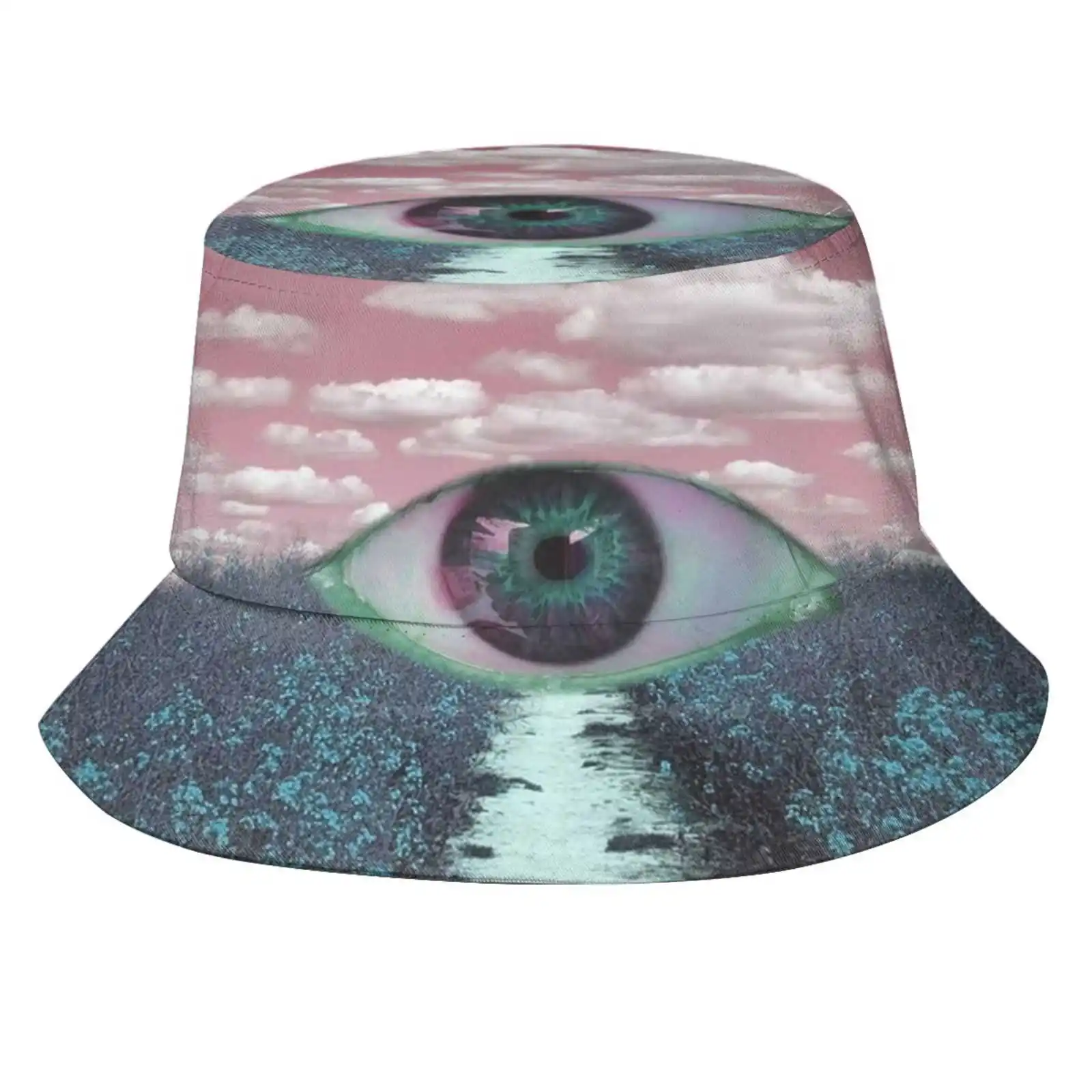 Glitch Dreamcore Weirdcore Aesthetics Meadows Eye Fishing Hunting Climbing Cap Fisherman Hats Traumacore Nostalgiacore Oddcore