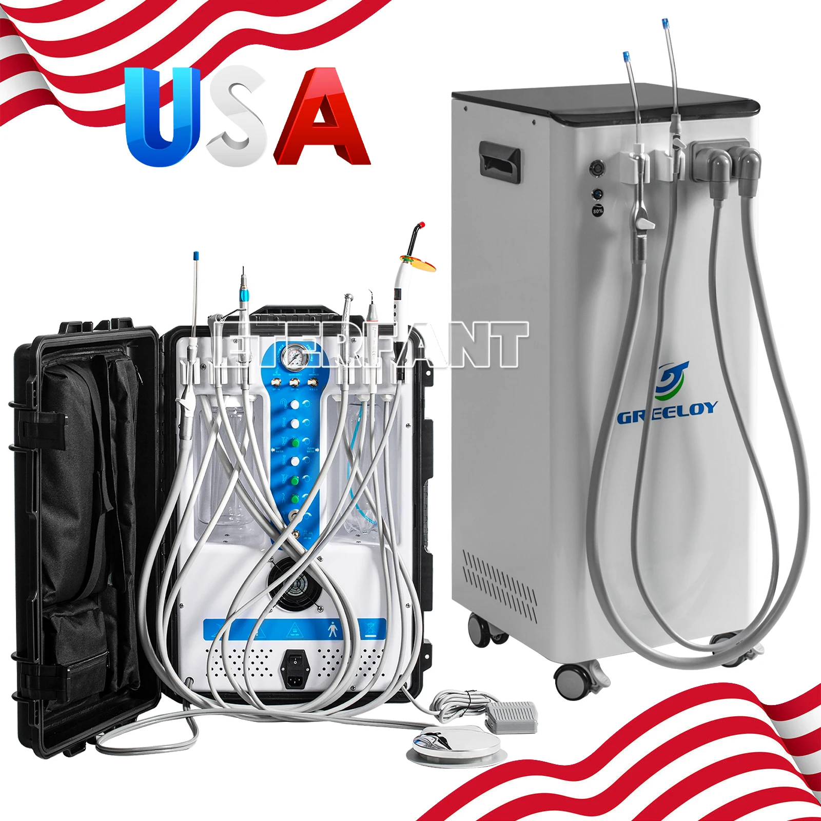 

Dental Unit System with Built-in Air Compressor Curing Light&Ultrasonic Scales 4H/Suction Unit System Negative Pressure Pump