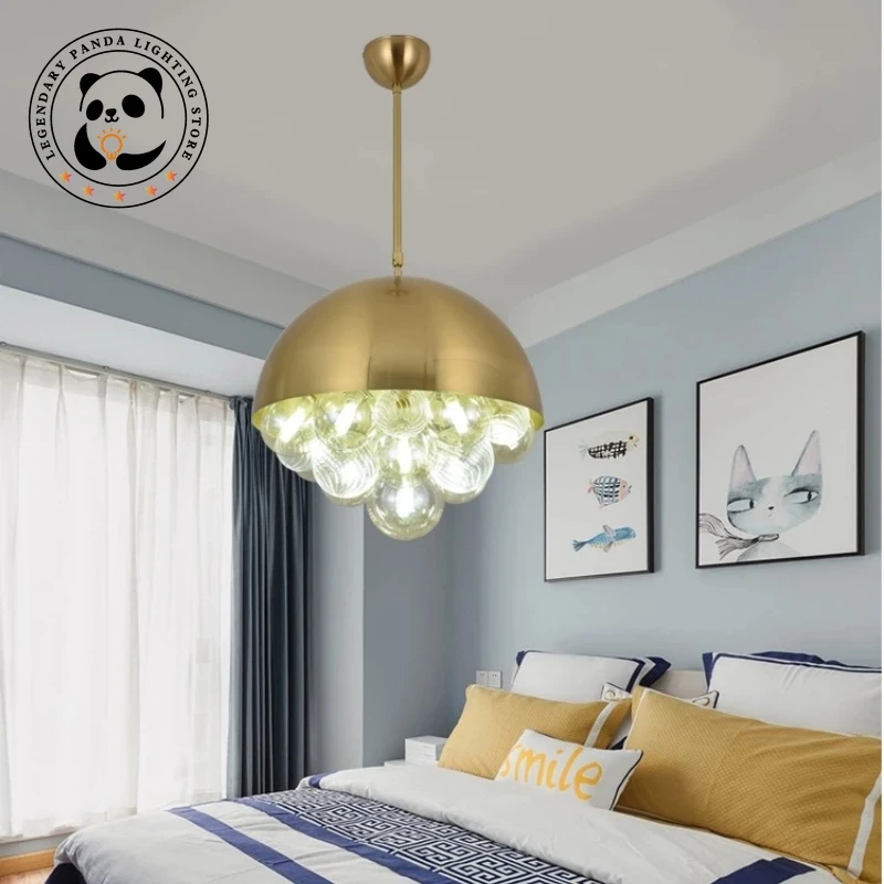 Designer Minimalist Chandelier Bubble Ball Restaurant Bedroom Dining Hall Indoors Decoration Home Creative Circular Pendant Lamp