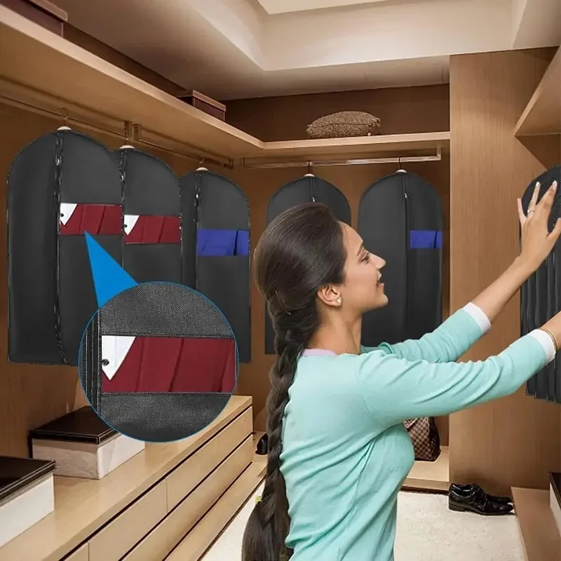 

5pcs/set Clothes Dust Cover Home Wardrobe Clothing Organizer Garment Protector Covers for Closet Storage & Dustproof