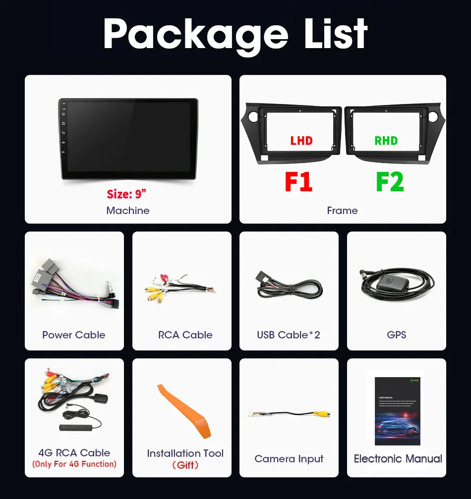 For Honda Insight 2LHD RHD 2009-2014 Android 14 Car Radio Multimedia 4G GPS Navigation Wireless Bluetoot CarPlay Screen Stereo image 6