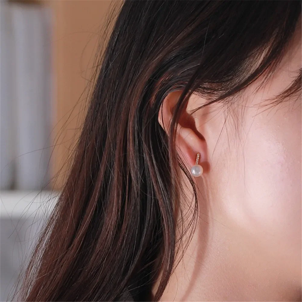 

Серьги из стерлингового серебра 925 пробы с жемчугом, принадлежности для самостоятельного изготовления ювелирных изделий, пустые стойки для сережек для аксессуаров ручной работы, без жемчуга