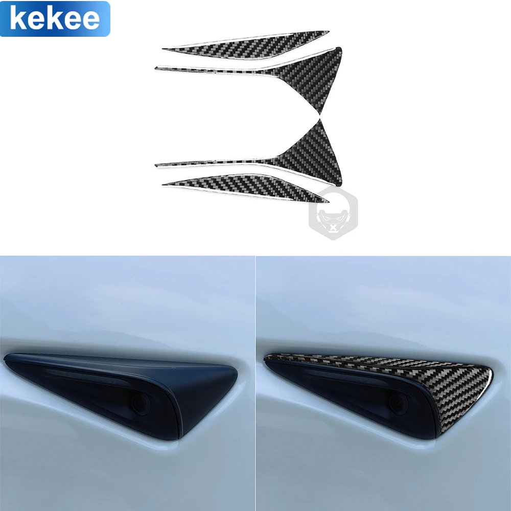 

For Tesla Model 3 Accessories Interior Cover Stickers 2023+ Headliner Fender Car Real Carbon Fiber Auto Trim