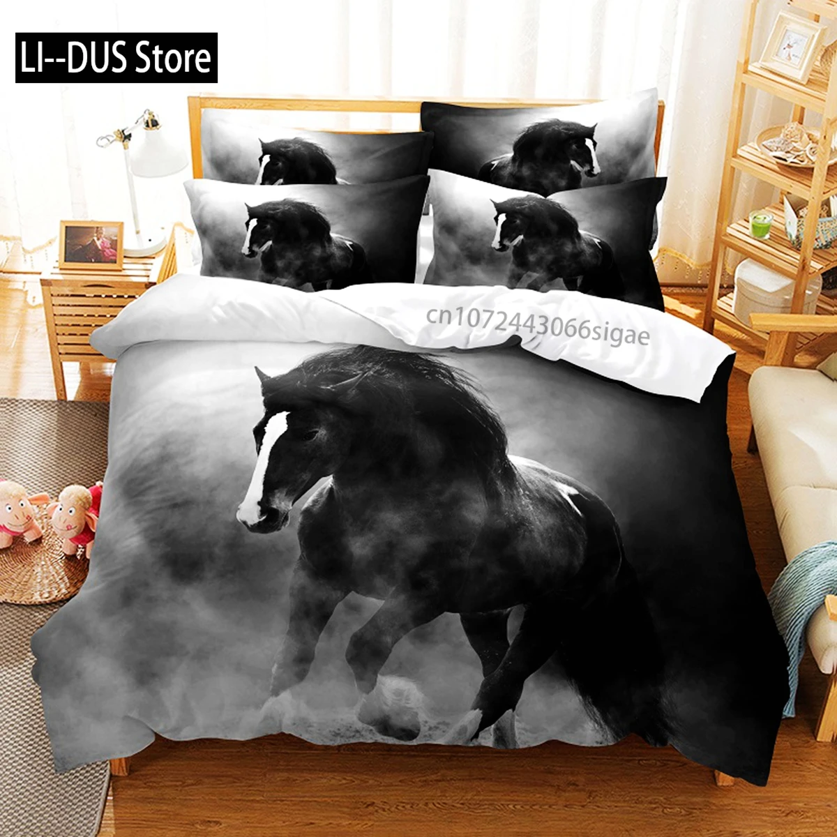 

Couple Horse Bedding Set Duvet Cover Set 3d Bedding Digital Printing Queen Size Bedding Set Fashion Design
