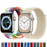 Strap For Apple watch band 44mm 40mm 45mm 41mm 42mm 38mm Elastic Braided Solo Loop bracelet iWatch Series 10 9 se 8 7 6 5 4 3