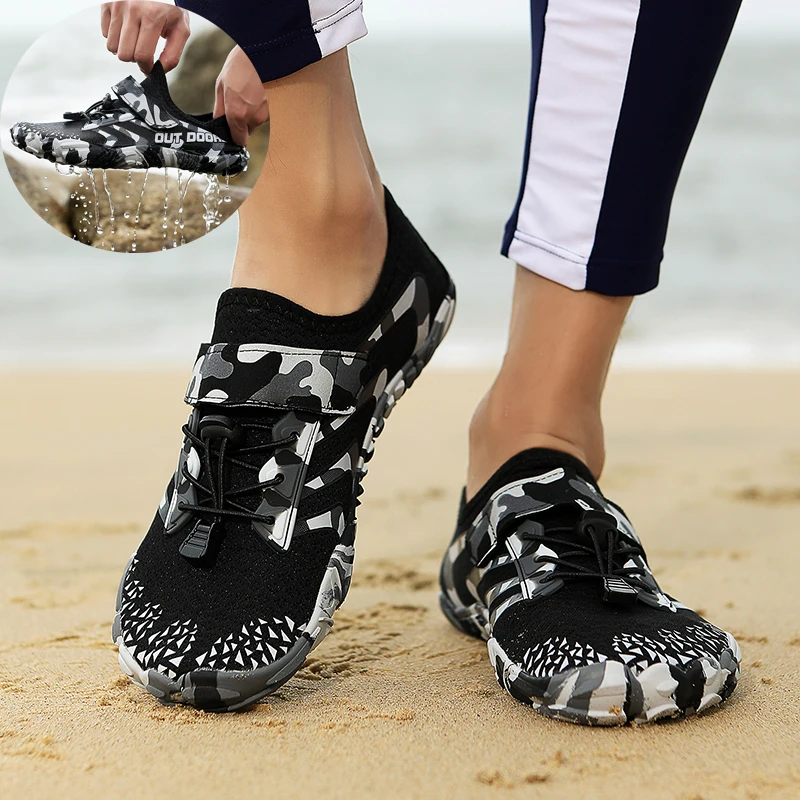 Summer Unisex Water Shoes Man Anti-Slip Quick Dry Barefoot Creek Tracing Water Shoes Outdoor Beach Upstream Wading Swimming Shoe
