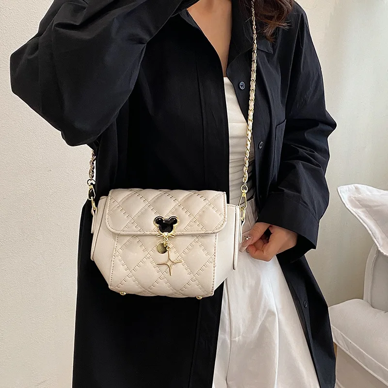 

2025 Модная сумка-мессенджер с блестящей бриллиантовой цепочкой - женская модная простая маленькая квадратная сумка, роскошная сумка через плечо, горячая распродажа