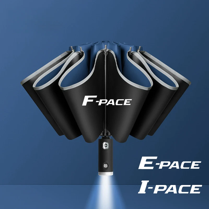 Fully Automatic Sun Umbrella With LED Flashlight Lamp Umbrella for Jaguar XFR XF Sportbrake F-PACE E-PACE Svr I-PACE Accessories