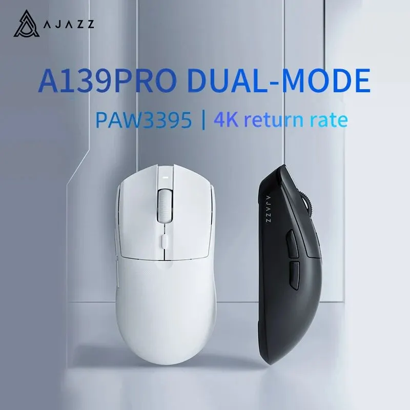 블랙잭 AJ139pro 4k 에디션 무선 마우스, 유선 듀얼 모드 게이밍 마우스, 2.4g, 700mAh 경량 PAW3395