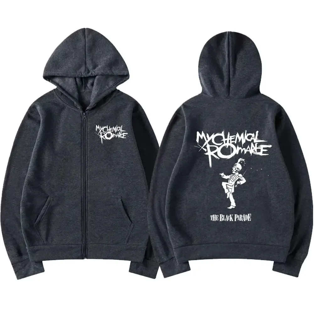 Mijn Chemische Romantiek Mcr Dead Rits Hoodie Zwarte Parade Punk Emo Rock Sweatshirt Jas Mannen Mode Vintage Hiphop Jack