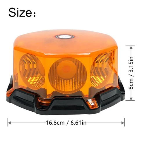 Imagen 2 del producto Luces LED COB para baliza estroboscópica en el techo, Base magnética, luz de advertencia de seguridad, vehículos de construcción de emergencia, camiones, coches de correo Postal