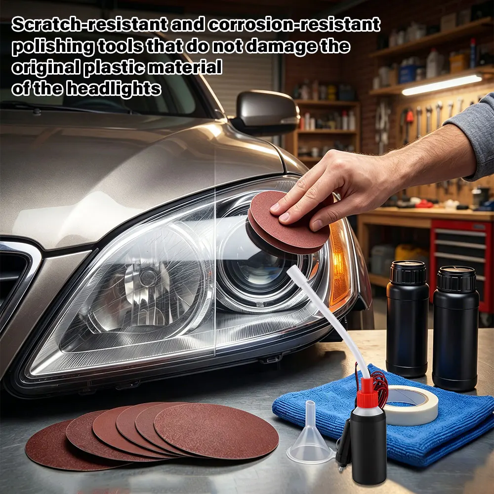 Car Headlight Lens Restoration Kit Heating Atomization Cup Electric Polisher For Vague Yellow Scratch Oxidation Removal Tool view 3