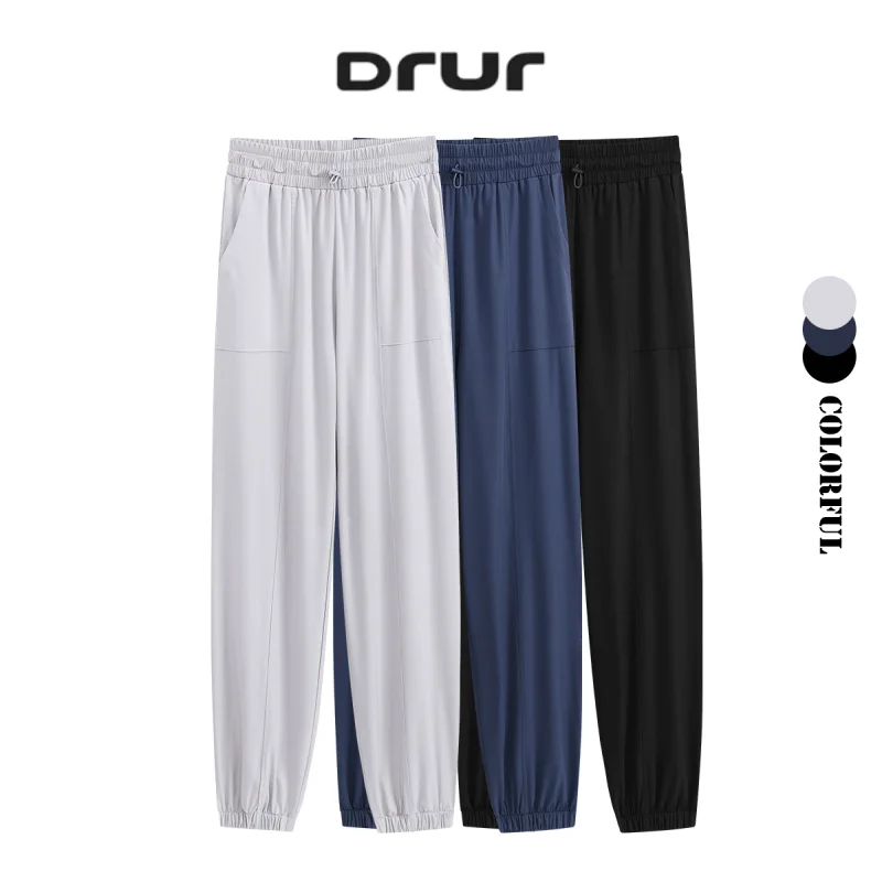 DRUR اليوغا السراويل النساء Sweatpants عالية الخصر تنفس فضفاض صالة السراويل الرياضية ربيع الخريف نشط مريح ركض رياضية #1