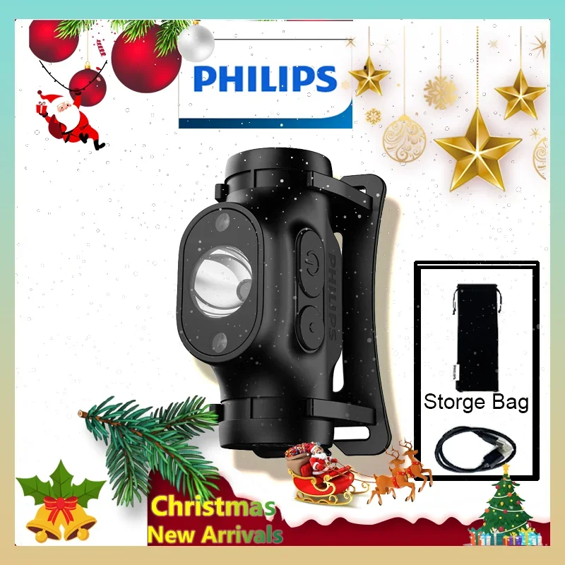 

Philips светодиодный налобный фонарь с датчиком, фонарик освещения, перезаряжаемая фара типа C, уличный фонарь для кемпинга и рыбалки