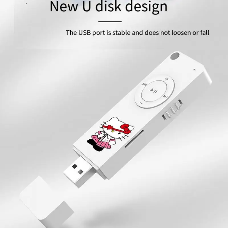 Sanrio Hello Kitty Mp3 Bluetooth Student Sports Kawaii Anime Figure U Disk Usb Direct Plug Music Put Outside Cartoon Cute Gift