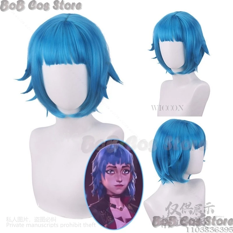 Anime Jinx Arcane S2 Game LOL Cosplay Powder Wigs Prop Women Girls Blue Hair Role Play Halloween Christmas Party Cos Customized