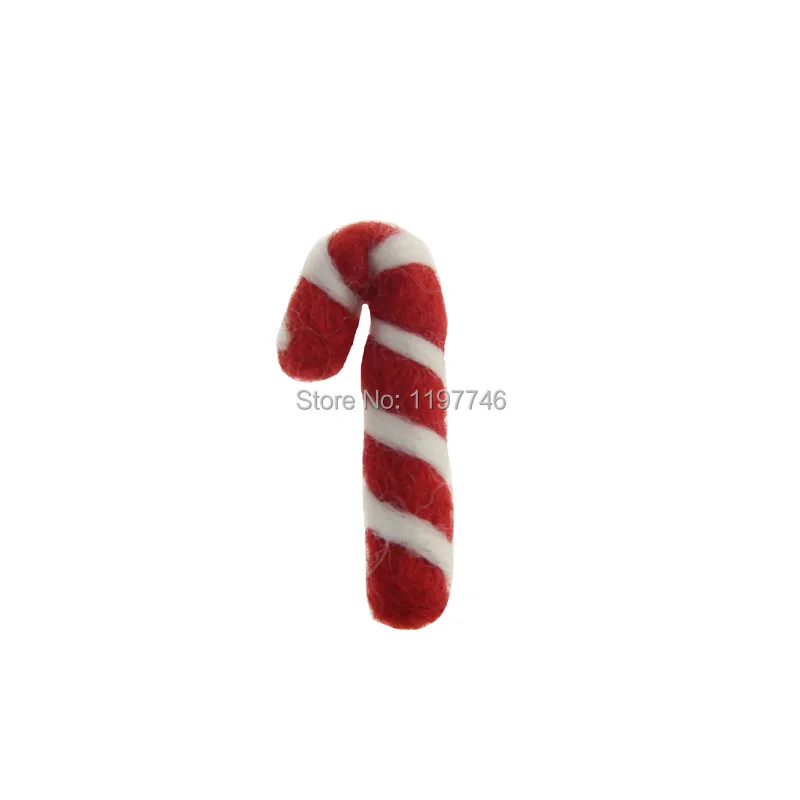 Christmas Pendants for Jewelry making Candy Canes Wool Felt Doll Charm 10pcs cute Woll Craft Ball Charms Handmade Pom Pom Charms