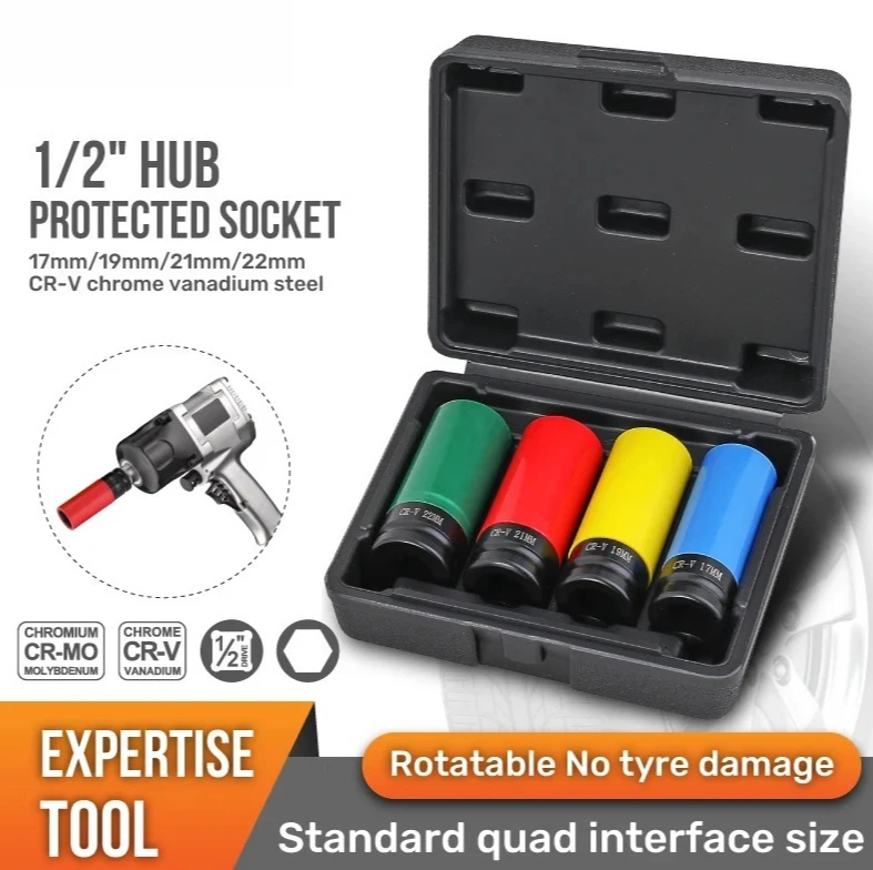 4pc-1-2-wheel-hub-protection-sockets-set-mechanic-tools-for-tire-service，automotive-tools-socket-set-for-auto-repair