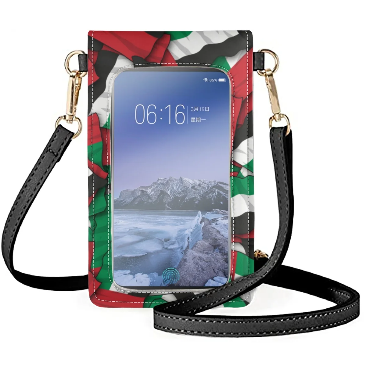 FORUDESIGNS Cellphone Bag Unisex United Arab Emirates Flag Cell Phone Protective Assorted Flag Pattern Shoulder Bags Famous