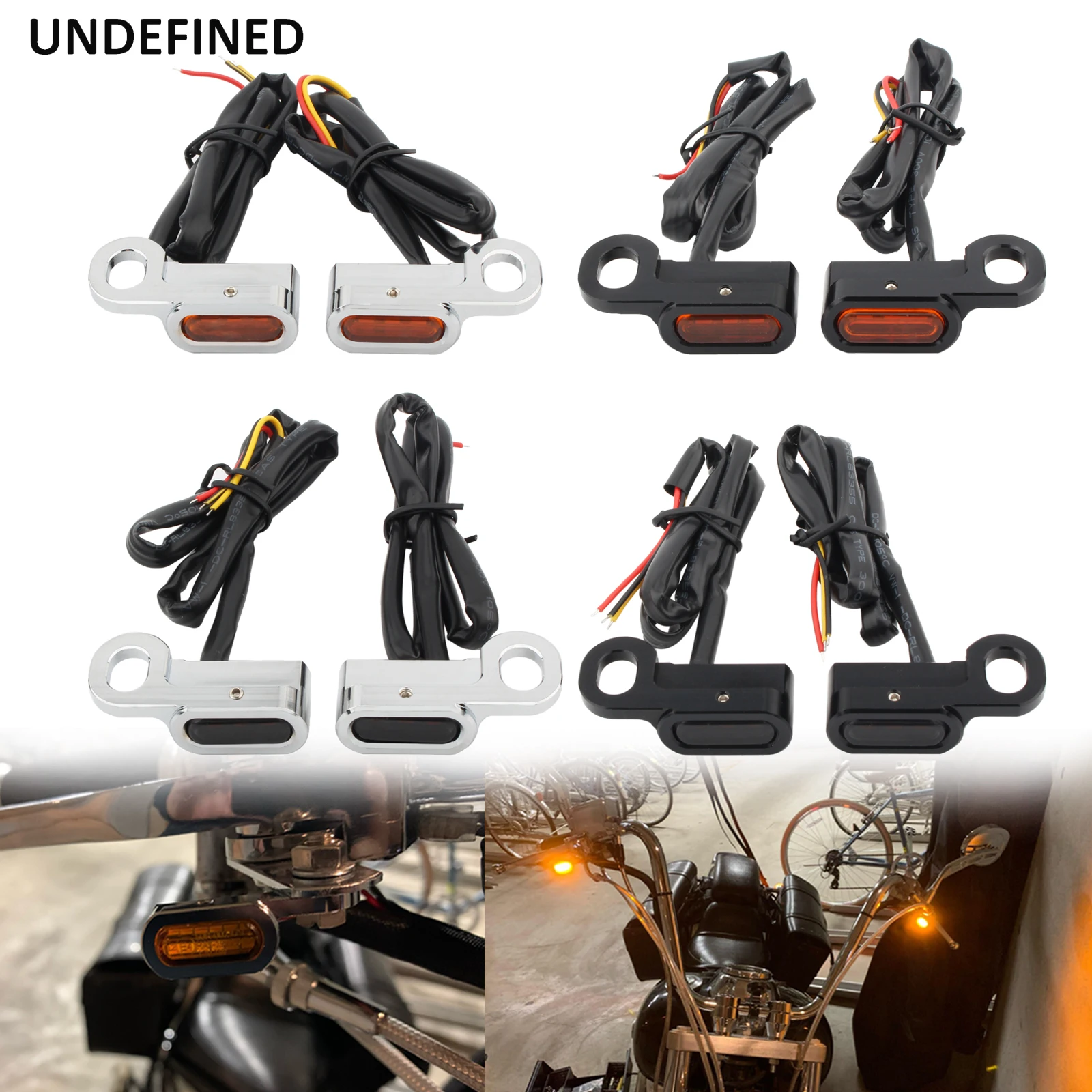 Motorcycle 2PCS Mini LED Lamp Turn Signal Amber Light 12V E Mark For Harley Softail Breakout 16-17 Touring Road King Glide 14-23
