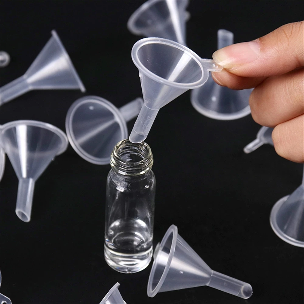 10PCS Mini Funnels Plastic Small Plastic For Perfume Diffuser Bottle Mini Liquid Oil Funnels For Narrow Fine Bottleneck Bottles