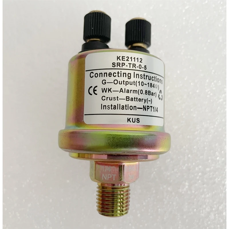KUS Auto 0-75Psi Oliedrukmeters 52mm 0-5Bar Toont Oliedruk 10-184ohm Ingangssignaal Rode of Gele Achtergrondverlichting