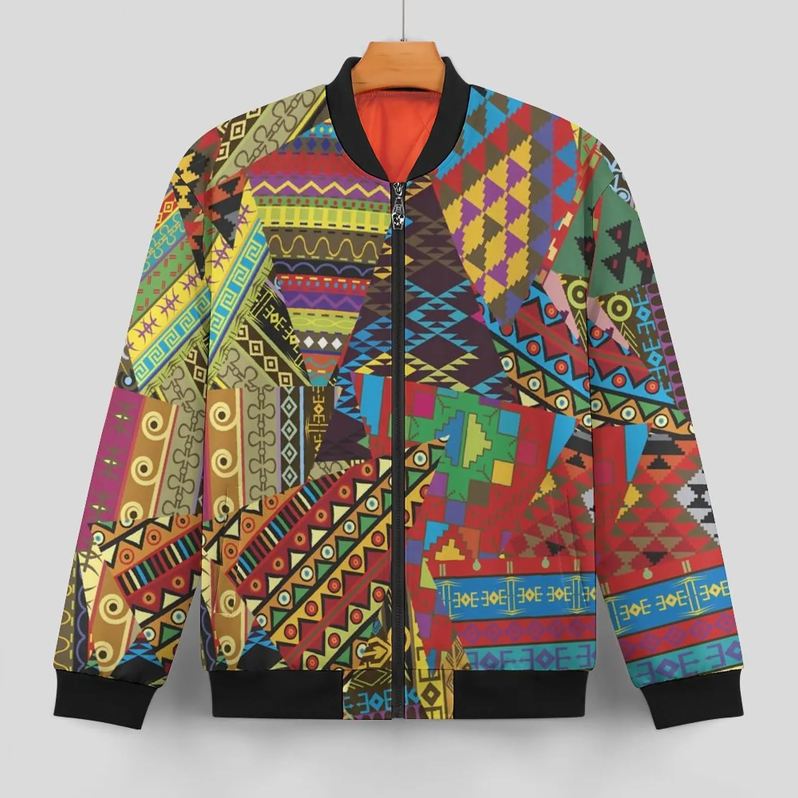 Abstract Tribal Casual Jackets Patchwork Print Hooded Windbreak Male Printed Coats Autumn Kawaii Classic Jacket 4XL 5XL 6XL