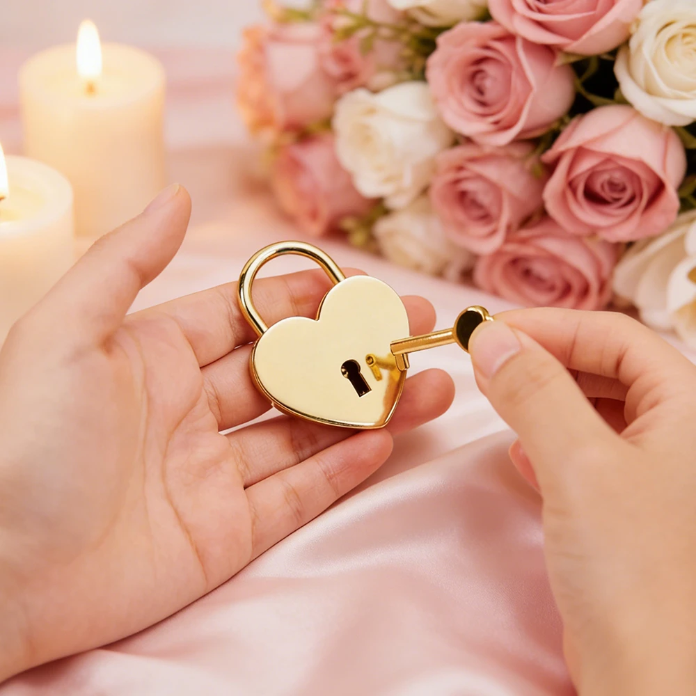 Custom Name Heart-Shaped Padlock Personalized Name Text Lock With Keys Anniversary Gifts Home Decoration Customized Name Lock view 5