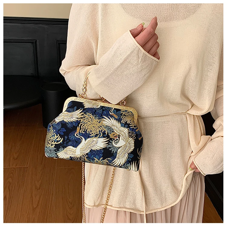 Silk Embroidery Crossbody Bag Patchwork National Style 2025 Hot Sale Bags for Women Hasp Simple Fashion Women's Handbags