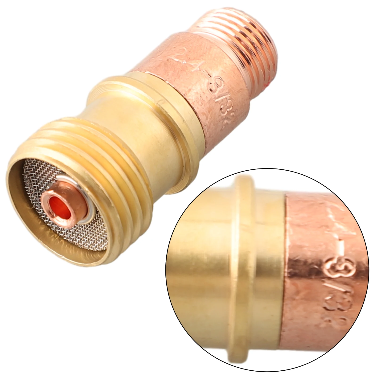 SolderingWelding Equipment Part Access Burner Gas 1PCS Brass Collets Body Gas Len Connector With Mesh For Tig WP-17/18/26