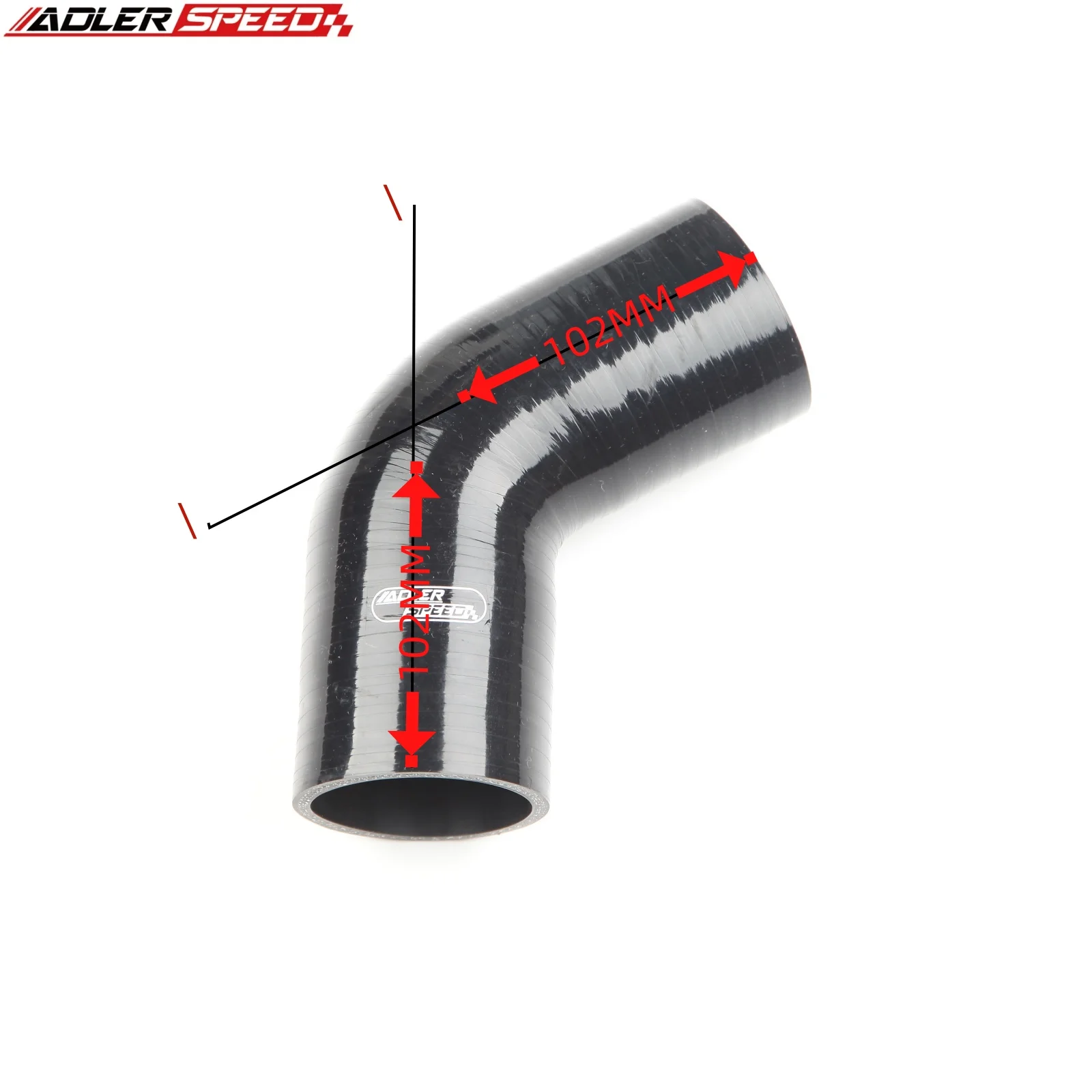 60-Grad-Silikon-Winkelschlauch 38 45 51 57 63 70 76 83 89 mm Gummi-Verbindungsrohr für Ladeluftkühler-Kaltluftansaugschlauch