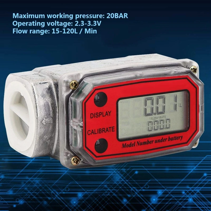 Digital Flow Meter 1-inch for Turbine Water Flowmeter for Gas for Diesel Kerosen Dropship