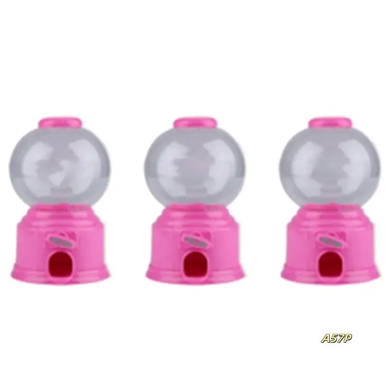 3X Cute Sweets Mini Candy Machine Bubble Gumball Dispenser Coin Bank Kids Toy Multicolor Random,About 14.5 X 8.7Cm