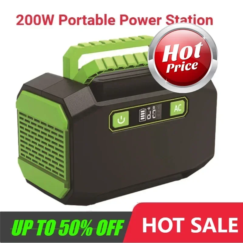 145Wh/173Wh Portable Power Station Solar Generator 200W Outdoor Emergency Mobile Power Bank 390000mAh For Camping Power LED