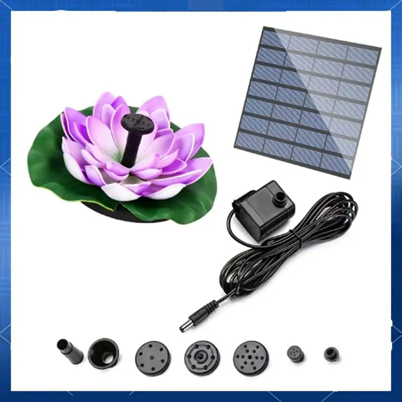 

ABJV Solar Fountain Pond Outdoor Bird Bath Fountains Solar Power Floating Garden(Purple)