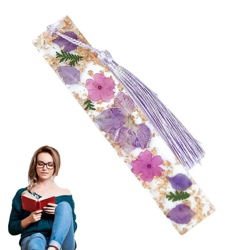 ดอกไม้แห้งธรรมชาติบุ๊คมาร์คเรซิ่นดอกไม้เครื่องหมายหนังสือเดซี่อีพ็อกซี่ที่คั่นหน้าของขวัญสำหรับเด็กนักเรียนเครื่องเขียนอุปกรณ์การเรียน