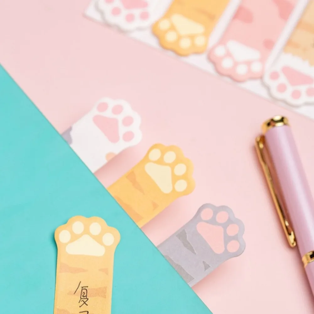120 pz/set Kawaii Cancelleria Del Fumetto Zampa di Gatto Memo Pad Segnalibro Bandiere Indice Tab Note Appiccicose Etichetta Adesivi di Carta