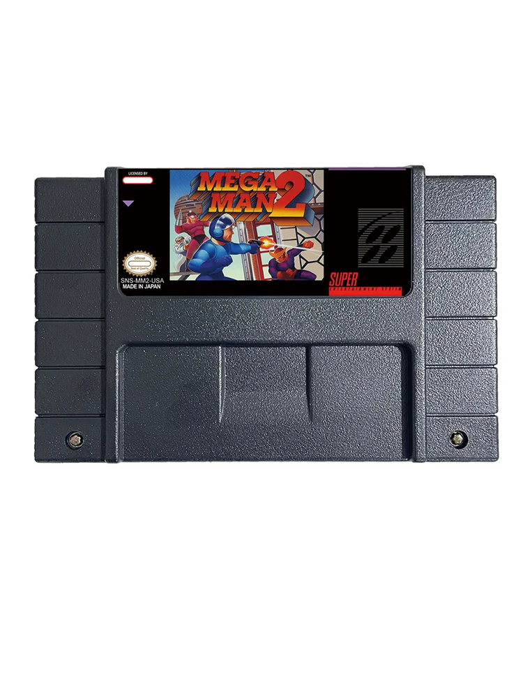 لعبة MEGA MAN 2 الأصلية NES لخرطوشة SNES، بطاقة ألعاب إصدار الولايات المتحدة الأمريكية 16 بت لوحدة تحكم ألعاب SNES 16 بت