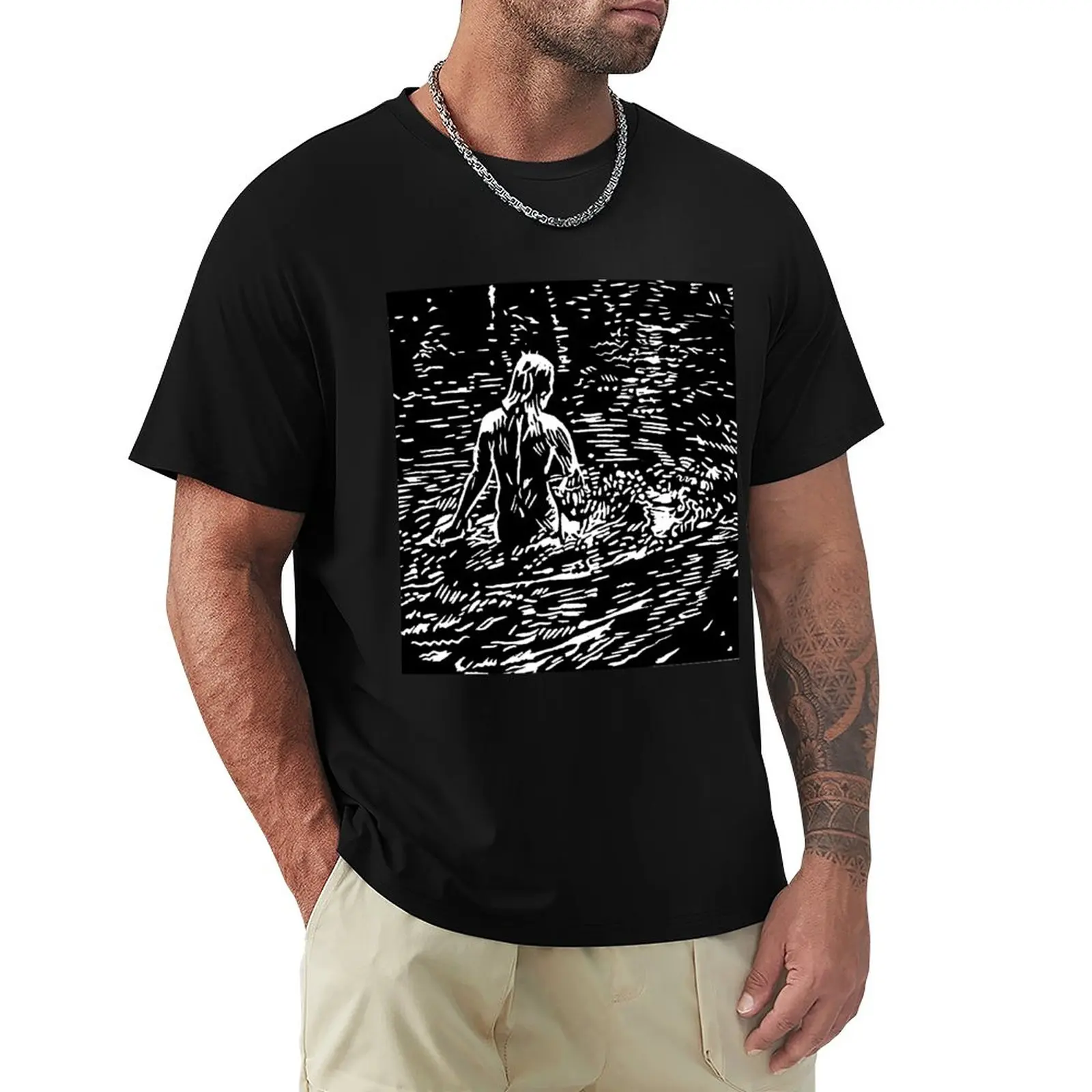 

Joanne Gwatkin-WilliamsAustralia “Ripples” Linocut T-Shirt sublime heavyweights Aesthetic clothing men clothings