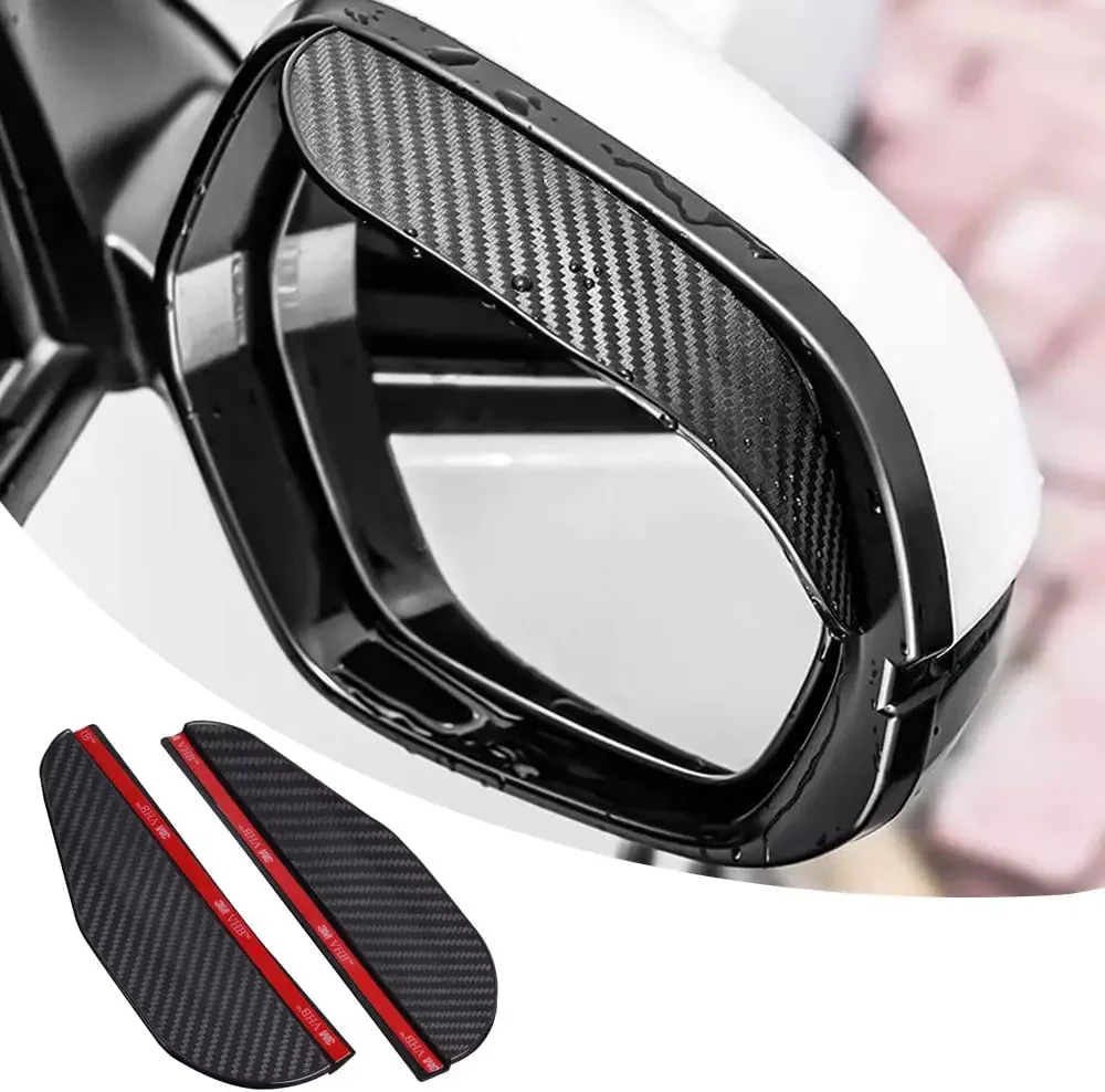 

2PCS Car Rearview Mirror Rain Eyebrow Carbon Fiber Rain Shield Sun Shade Clear Vision Protector for Auto Mirror Accessories