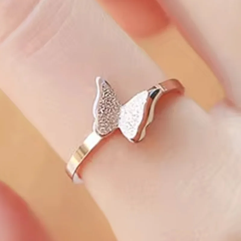 

Bohemian Butterfly Rings for Women Stainless Steel Cute Animal Fashion Jewelry Small Pendant Girls Accessory Gift