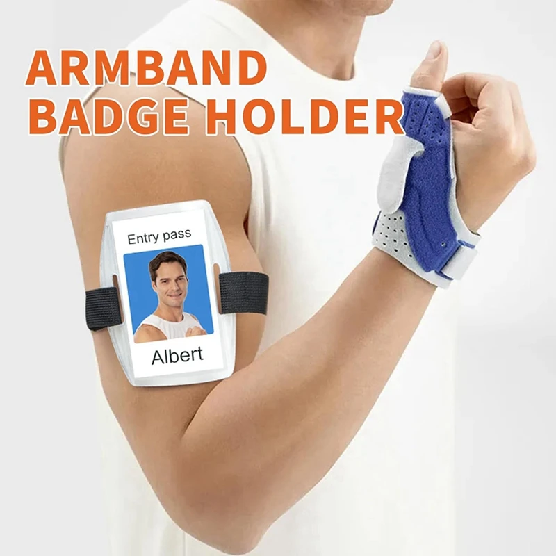 Arm Badge Holder - 6Pcs Armband ID Card Holder Waterproof Armband Badge With Adjustable Elastic Strap