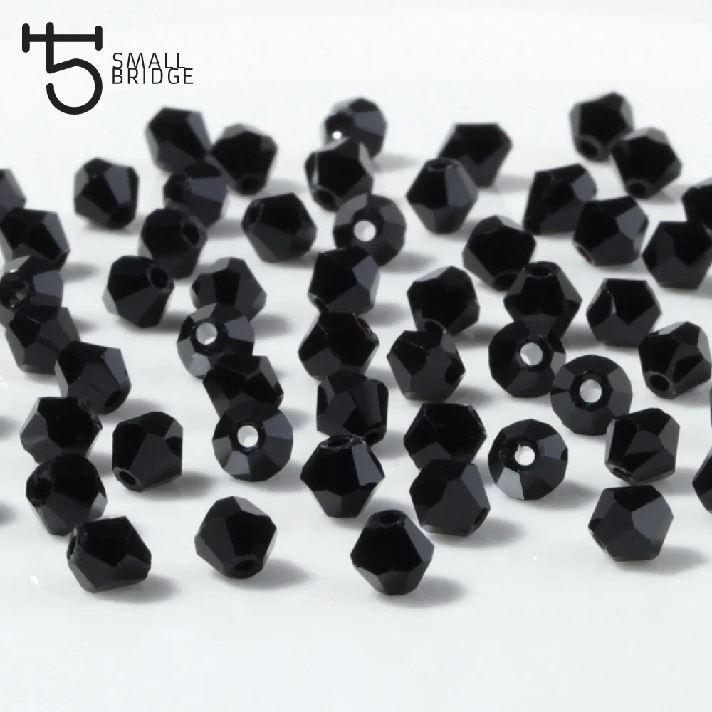 

DMC 4mm Austrian Black Bicone Crystal Beads for Jewelry Making DIY Accessories Women Charm Faceted Spacer Glass Beads Wholesale