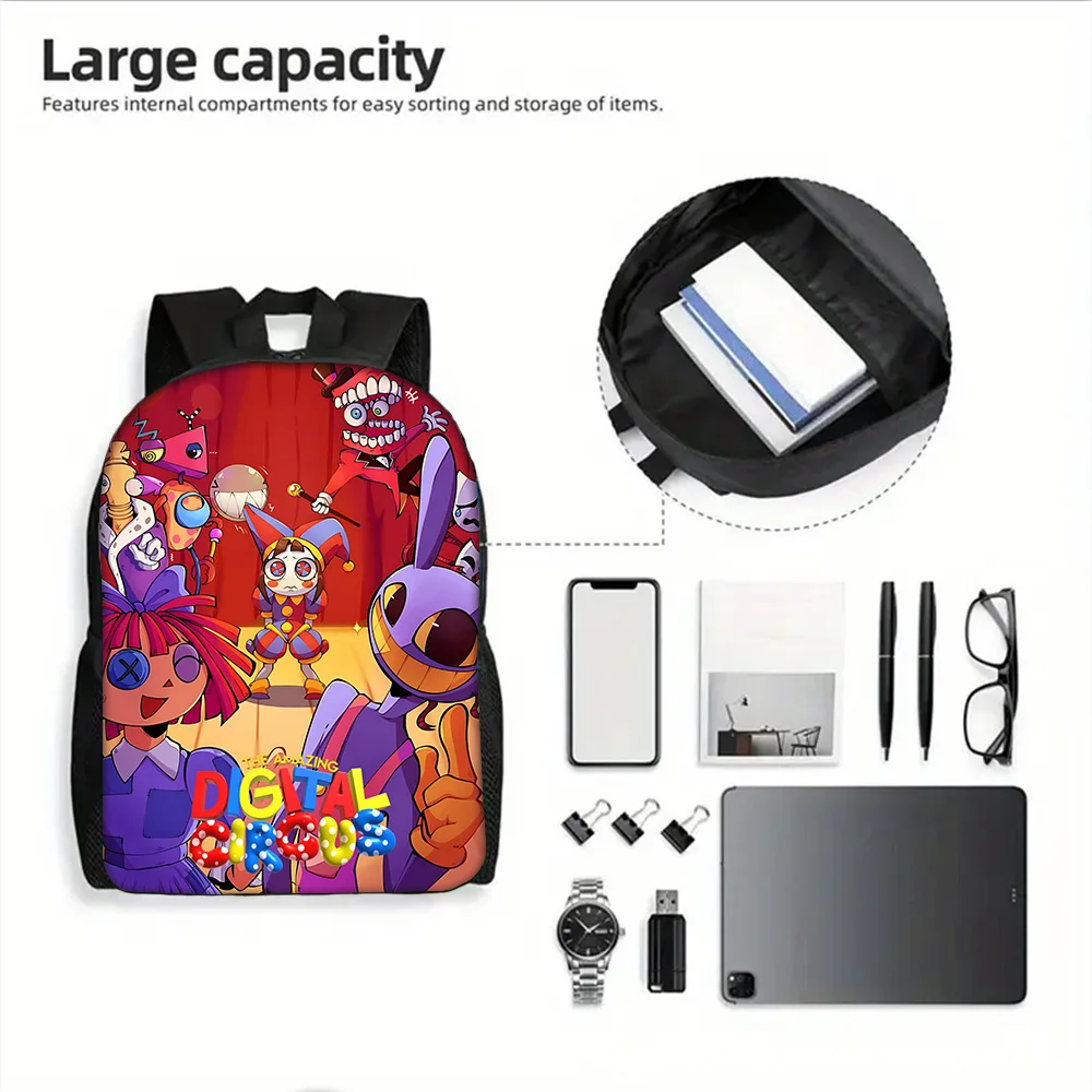 Mochila escolar para niños de Cartoon A-AmazingS DigitalS Circus con bolsas para el almuerzo, bolsas para lápices, mochilas escolares para niños y niñas, el mejor regalo