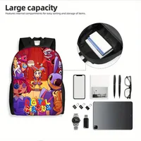 Cartoon A-AmazingS DigitalS Circus Child School Backpack with Lunch Bags ,Pencil Bags ,School Bags for Boys Girls Best Gift 4