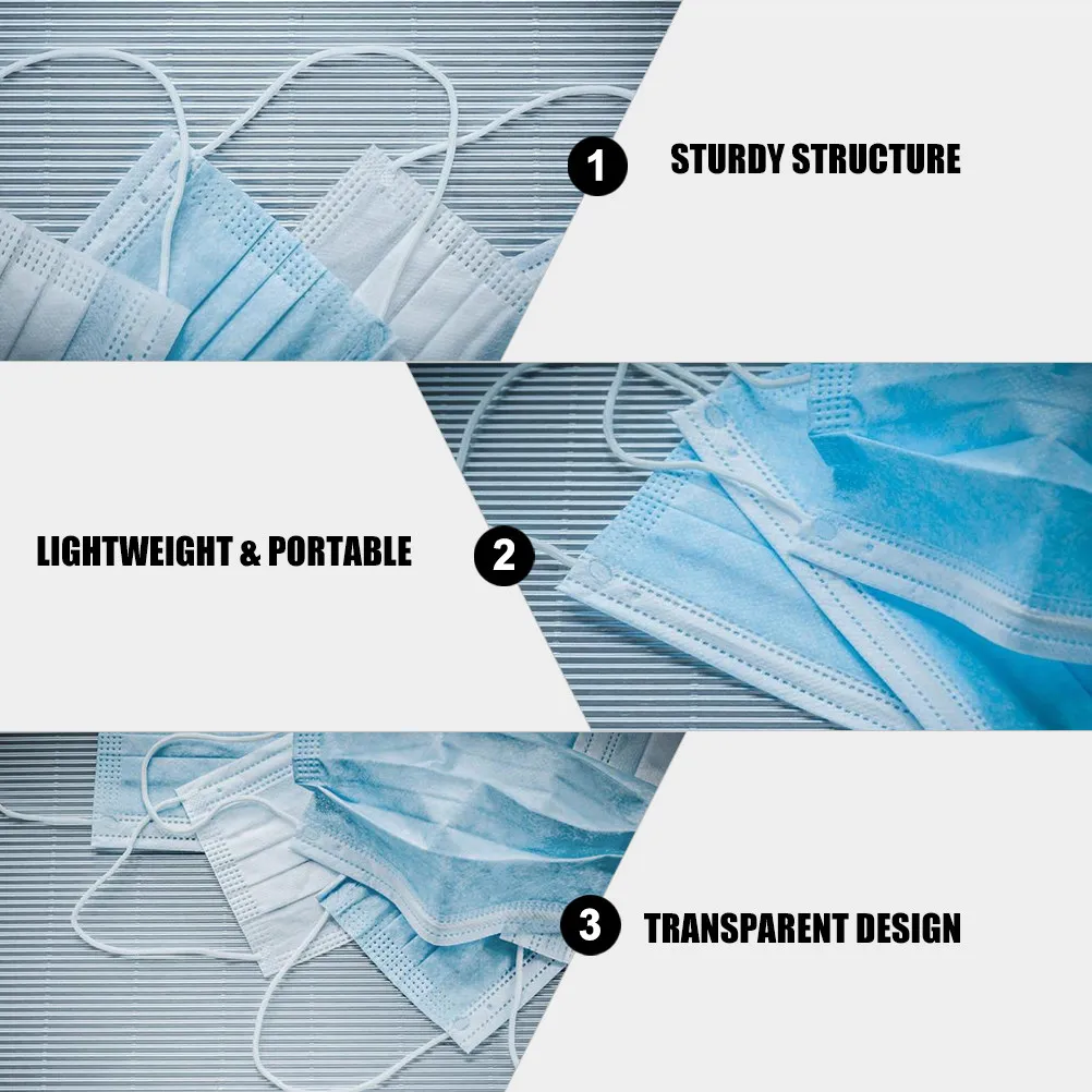 4Pcs Lightweight Mask Storage Box Foldable Easy Open Seal Design Portable Sanitary Dustproof for Travel Home Office Mask Storage