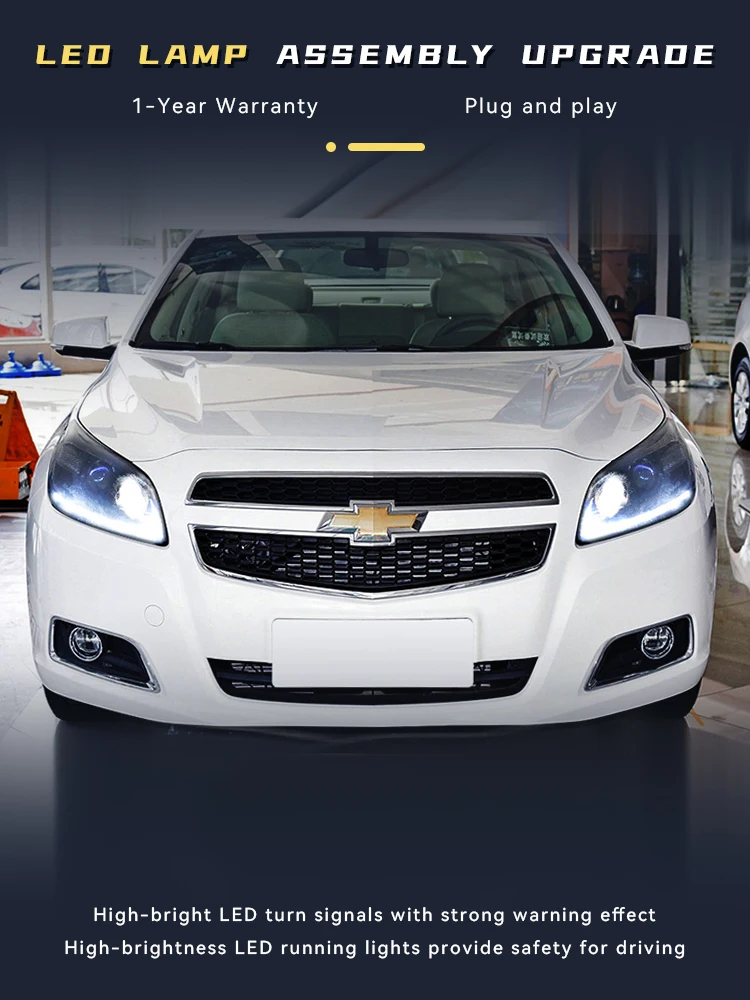 

Стайлинг автомобиля для Chevrolet Malibu 2012-2014, передняя лампа DRL, фара, указатель поворота, светодиодные лампы, линза проектора, автоаксессуар